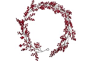 6.4 FT Artificial Bright Festive Christmas Red Berry Garland