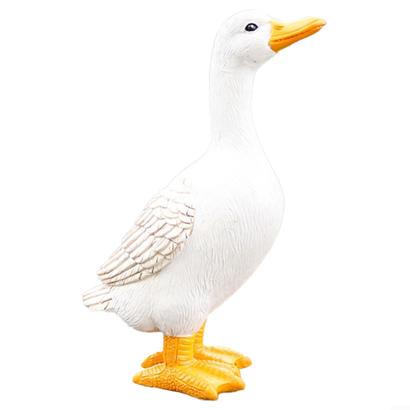 FUBESK 1pcs Resin Duck Statues Ducks Garden Ornaments Outdoor Decorations Resin Goose for SCULPTURE Statue Pond Fairy Garden Decor, Funny Animal Decorations (#B-17CM)