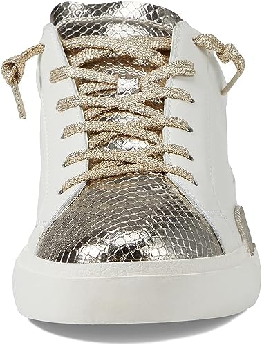 Dolce Vita Women's Zina Sneaker, White/Gold Leather, 8 | Image 5