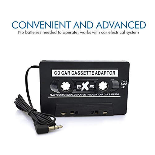 PLAY X STORE Universal Car Audio Cassette Adapter Car Connecting for Apple,iPod,mp3,Samsung Black