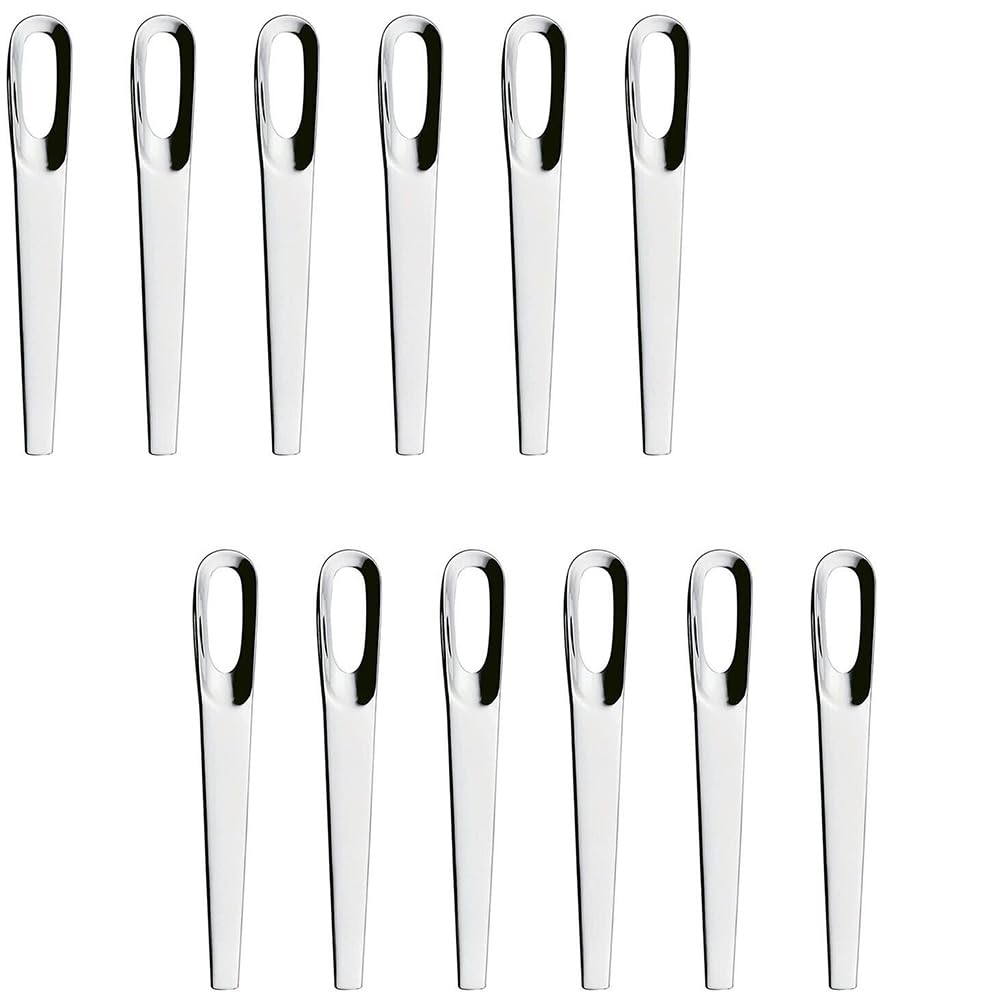 Set 24 Cucchiaini da Caffè Moka e Appetizer in Acciaio Inox 18/10 Design Moderno Minimal 12 con Foro + 12 Classici Lunghezza 10,6 cm Ideale per Bar Catering e Casa STILE QUALITA ELEGANZA MADE IN ITALY