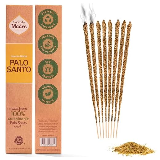 Sagrada Madre, Incienso Artesanal, Incienso Palo Santo con Champa, Ideal para Meditación y Mindfulness, 8 Varillas