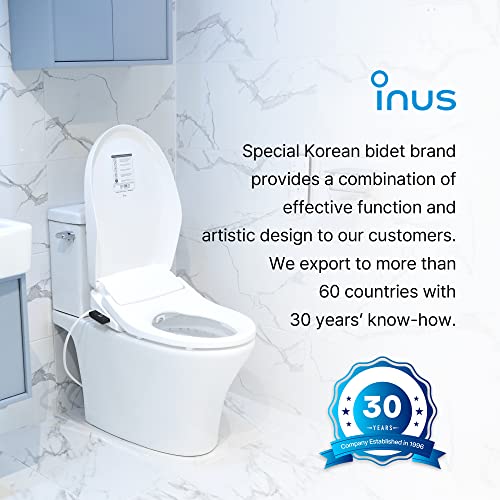 Inus-R31-Korean-Electric-Bidet-Toilet-Seat-Heated-Seat-Night-Light-User-Preset-Self-Cleaning-Nozzle-Eco-Mode-Remote-Control-Smart-Home-Water-Seat-Temperature-Control-Elongated-White
