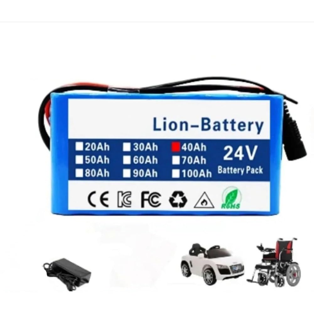 24V 40Ah 7S3P Batería De Bicicleta Eléctricade Iones De Litio,para Motores De 200W Y Sillas De Ruedas,con Cargador Y BMS(XT90)