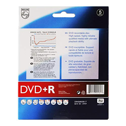 Philips DVD+R 16x Logo Top in 5pk peggable Box - Thumbnail 3