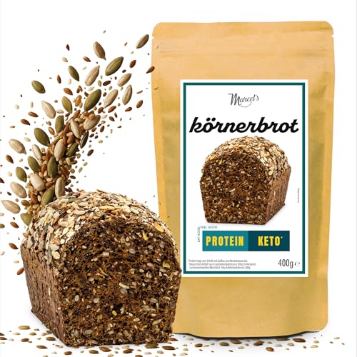 Marcel's Saftiges Körnerbrot – Keto Brot (4kg - 10-15 Brote) | LowerCarb-Brotbackmischung mit 80% weniger Kohlenhydraten | Vegan, high Protein & Sauerteig | Ofenfertig in 1 Minute