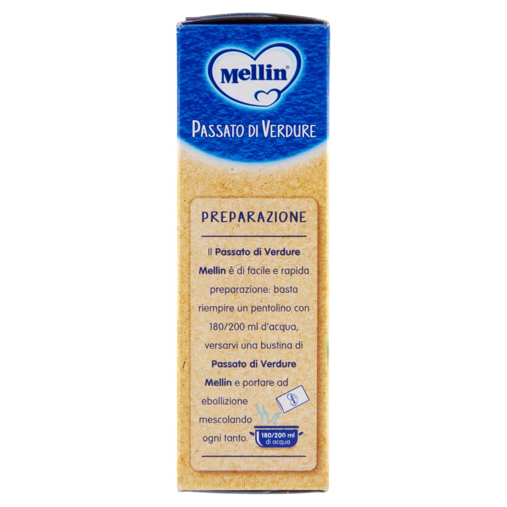 MELLIN Passato di verdure, per tutta la famiglia Gemüsepüree, für die ganze Familie (8 Einzeldosisbeutel à 13 g) 12x104 g+ Italian Gourmet polpa 400g