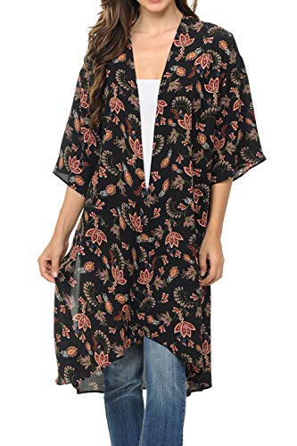 Auliné Collection Womens USA MADE Casual Cover Up Cape Gown Robe Cardigan Kimono2