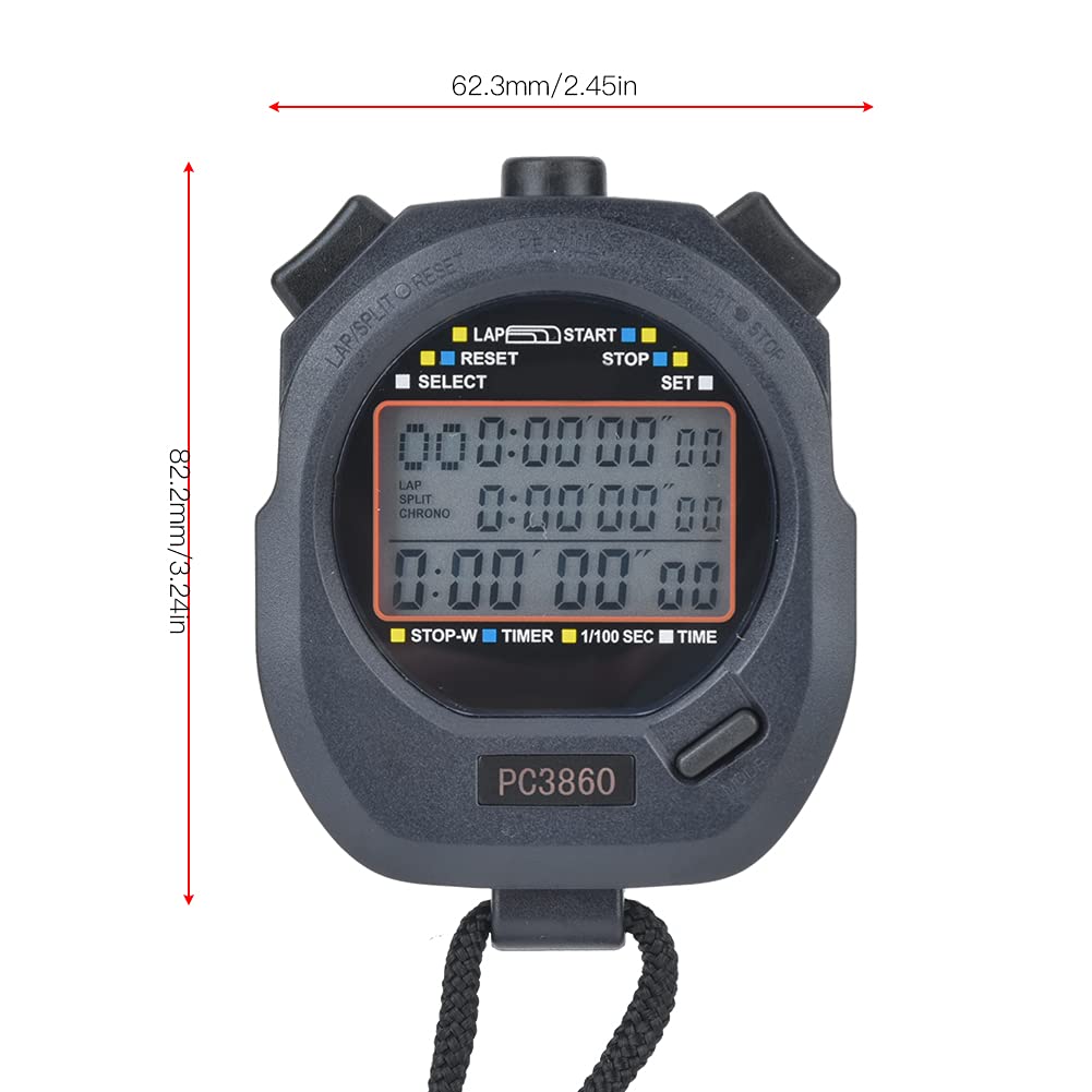 RiToEasysports Chronomètre 1/100 Seconde,Chrono Sportif précis avec Alarme pour Natation, Course à Pied, Fitness, Sport Outdoor