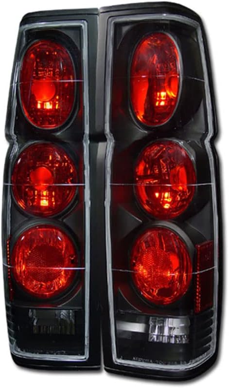 OE Black Housing Tail Lights Rear Signal Stop Brake Reverse Backup Lamps ks v2 Compatible With 86-97 Hardbody D21 Truck