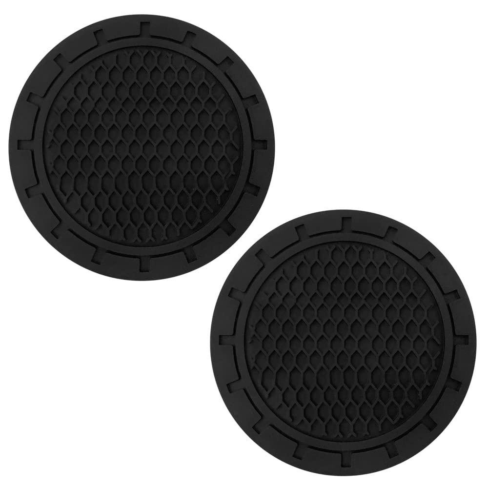 Car Cup Coaster, 4PCS Universal Non-Slip Cup Holders Embedded in Ornaments Coaster, Car Interior Accessories, Black (a-7)