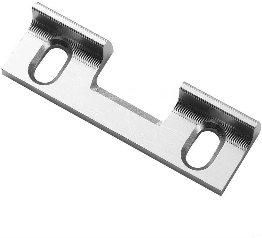 Adjustable Latch Plate for Standard Door Locks, 32mm Hole Spacing, Metal Construction with Oval Screw Holes, Silver Finish for Durables Home Hardware Repairs