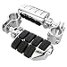 2X Chrome Durable Dually Foot Rest Pegs Footpegs Footrest 1-1/4" Engine Guard Bars Fit Harley Highway Metric