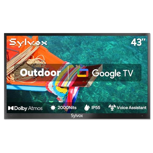 SYLVOX New 43” Outdoor Smart TV, Superior Waterproof Performance, Upgraded Matte Finish for...