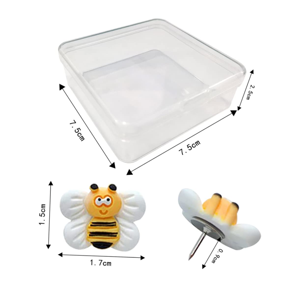 HOMSFOU 5 Series Pushpin I-Pin Tachuelas para Colgar En La Pared Chincheta Decorativa Tachuelas Abeja Chincheta De Color Chinchetas para Mapa Resina 25 Piezas X 5