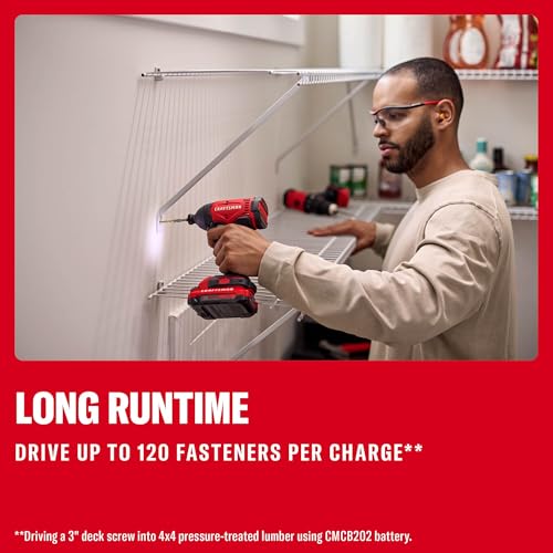 image for CRAFTSMAN Cordless 1/4 Impact Driver with 2 Ah Lithium Ion Battery, Ch