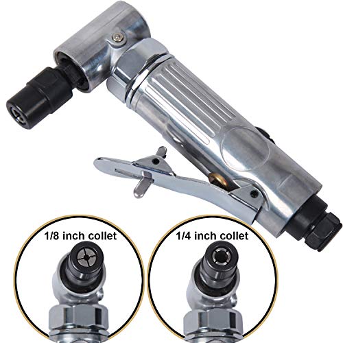 Yelway 1/4" Angle Air Die Grinder, 20000 Rpm, 90 Degree Angled Air Die Grinder, Edge Series Air Angle Die Grinder With 1/4-Inch, Mini Air Angle Die Grinder, Pneumatic Angle Die Grinder,Polished Color #TOP3
