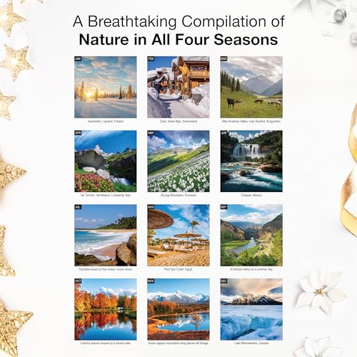 Image of RED EMBER Brilliant Seasons 2026 Wall Calendar 12 Month | 12 inch x 24 inch Open | Thick & Sturdy Paper | Giftable | Scenic Landscapes Nature Calendar 2026