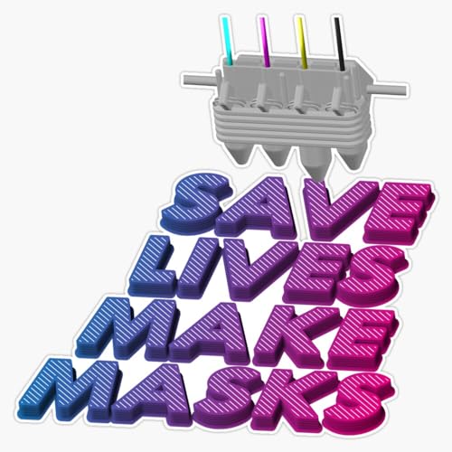 Save Lives Print Masks 3D Printer Vinyl Bumper Sticker