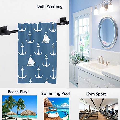 Naanle-Stylish-Anchor-Sailboat-Pattern-Soft-Large-Hand-Towels-Multipurpose-for-Bathroom-Hotel-Gym-and-Spa-16-x-30Navy-Blue 51J97cQGWUL