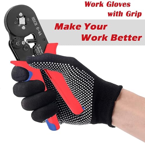Image of HSC8 6-4A Ratcheting Ferrule Crimping Tool | 0.25-10mm (AWG 23-7) Wire Crimper Pliers | Self-Adjusting Electrical Terminal Crimping Tool for Electricians, Wiring & Industrial Use