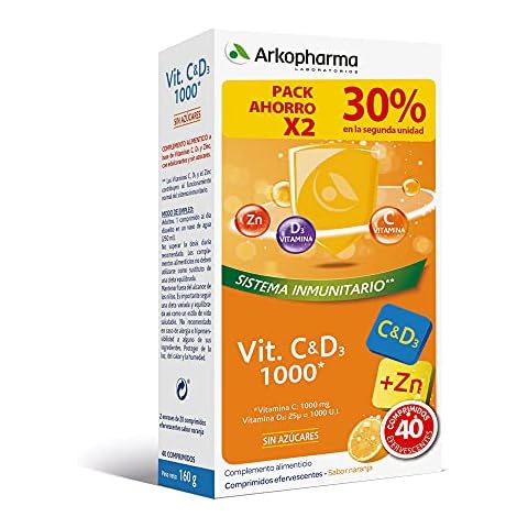 Arkopharma Vitamina C&D3 + Zinc 20 Comprimidos Efervescentes Cover