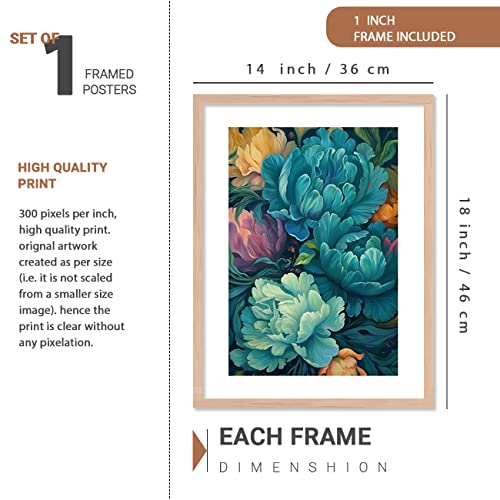 Image of kotart Aesthetic Modern Wall Decor Paintings with Frame for Home Decoration - Painting for Living Room Bedroom - Painting for Wall Decoration (14 x 18 inch) Set of 4 (Classic Wall Painting, 7)
