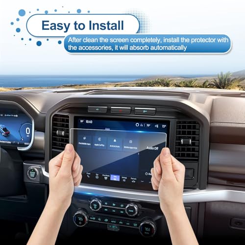Image of 2021-2026 F150 Screen Protector for Ford F-150 (STX /XLT /Lariat /Platinum /Limited /Tremor /Raptor /King Ranch) SYNC4 12-inch Touchscreen, Tempered Glass 2023 2024 2025 F150 Pickup Accessories 12 inch