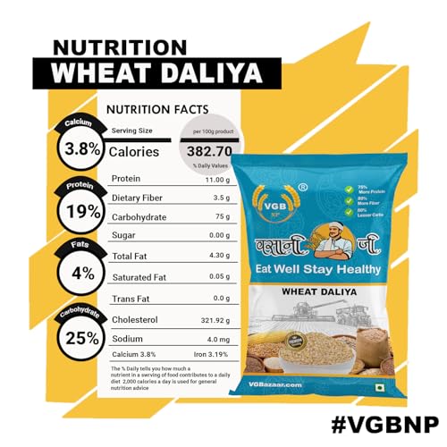 Image of Vasani G Sharbati Wheat Dalia | Natural Broken Wheat | Digestive & Immunity Friendly Grain - 1kg