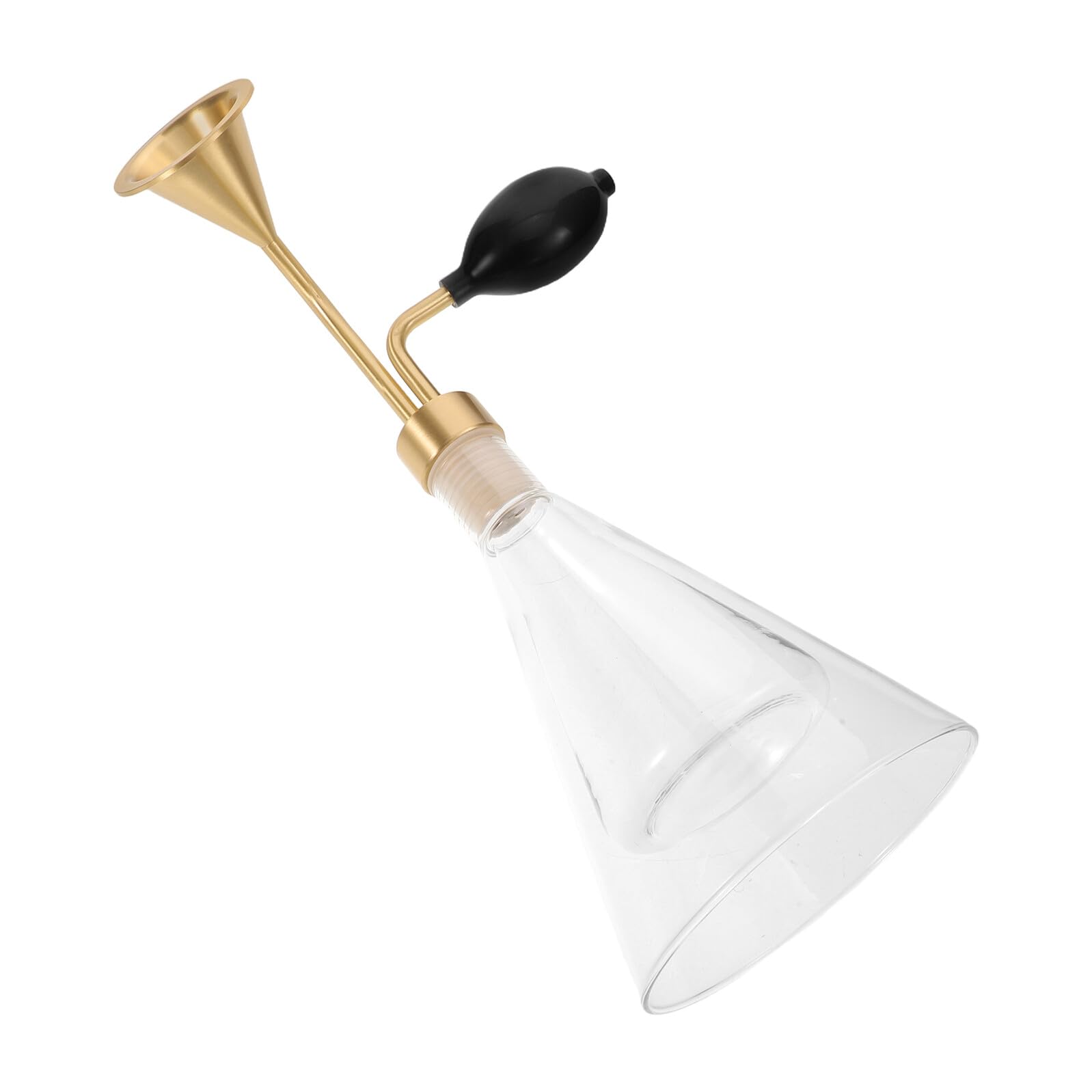 Diffusore di Oli Essenziali in Vetro e Ottone, Trasparente Placcato Oro | Portatile, Facile da Usare, per Spa, Ufficio, Adatto ad Aromaterapia, Profumi d'Ambiente, Uso Quotidiano