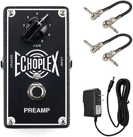 Dunlop EP101 Echoplex Preamp Bundle with 2 MXR Patch Cables and 9V Power Supply
