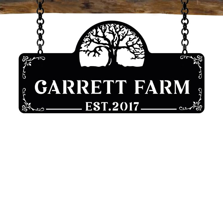 Personalized Metal Farm Sign, Customized Family Name Ranch Sign, Large Last Name Sign for Farmhouse Decoration, Outdoor Farm Wall Art, Welcome Sign,