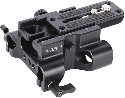 NICEYRIG Placa base de riel de varilla de 0.591 in de liberación rápida para Arca-Swiss estándar, placa base de cámara DSLR 2 en 1 aplicable para