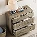 WAMPAT Baby Dresser for Bedroom with 3 Drawers, Kids Dressers with Wide Chest of Drawers, Modern Wooden Closet Storage Organizer, Small Dressers for Living Room, Nursery, Hallway, Rustic Oak