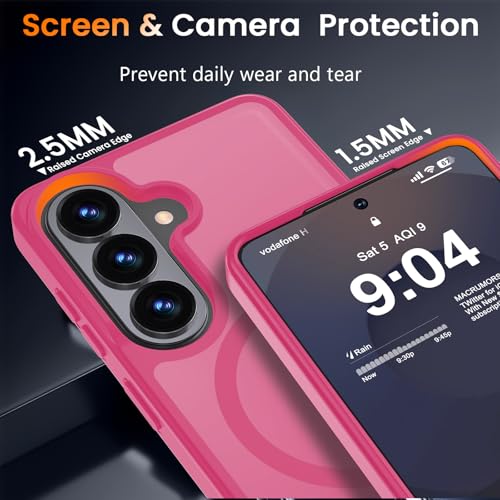 Image of WRJ Magnetic Case for Samsung Galaxy S23 6.1-Inch,Matte Hot Pink
