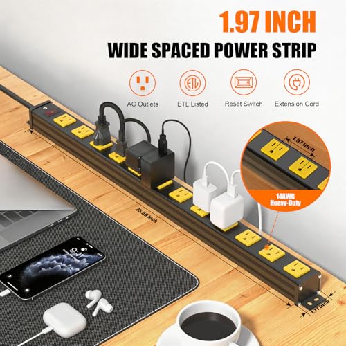 Extensión FENJIKRONIX PDU-12 con 12 tomas y cable de 1.83 m miniatura 2