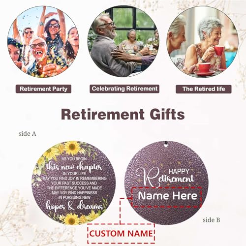 Image of ASTARIN Personalized Happy Retirement Gifts for Women Men, Retirement Deep Tone Wind Chime, Retire Gift for Women /Men Teacher Coworker 2025, Going Away Farewell Gifts