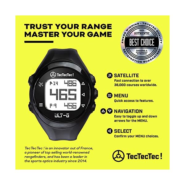 TecTecTec-ULT-G-Stylish-Lightweight-and-Multi-Functional-Golf-GPS-Watch-Durable-Wrist-Band-with-LCD-Display-Worldwide-Preloaded-Courses-Black TecTecTec-ULT-G-Stylish-Lightweight-and-Multi-Functional-Golf-GPS-Watch-Durable-Wrist-Band-with-LCD-Display-Worldwide-Preloaded-Courses-Black