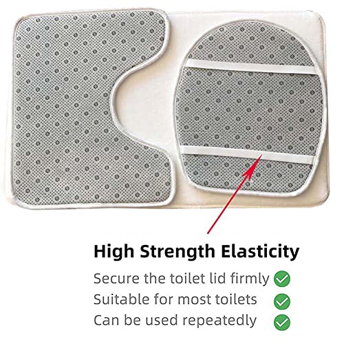 ERNZI Badematte mit Marmorstruktur,3-teiliges Badezimmerteppich,Rutschfester und weicher,saugfähiger Polyesterteppich,U-förmiger Konturteppich und Toilettendeckelbezug 01 – Bild 7