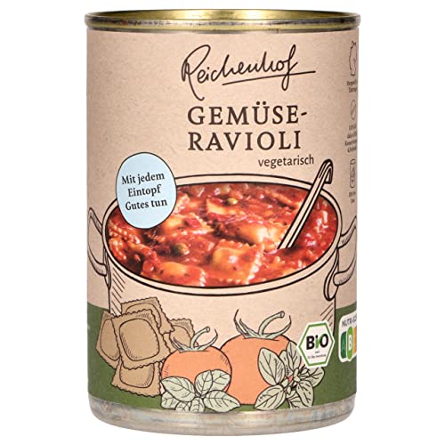 Reichenhof Bio Gemüse Ravioli in Tomatensauce - veganes Fertiggericht, (1 x 400 g)