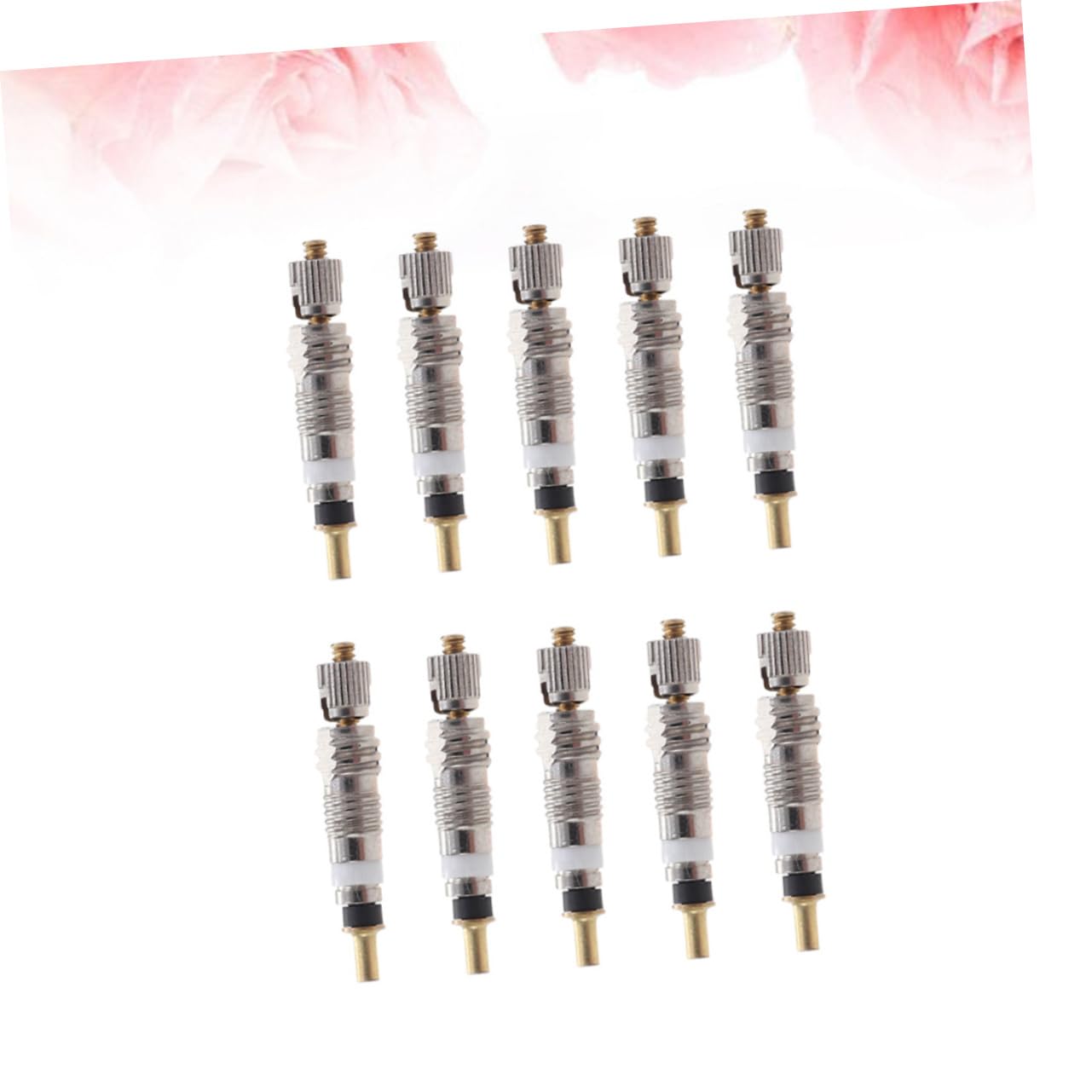 KOMBIUDA 10Pcs Stem Core for Tubeless Road and Bikes Plated for Enhanced Corrosion Resistance Compatibility Easy Replacement of Cores