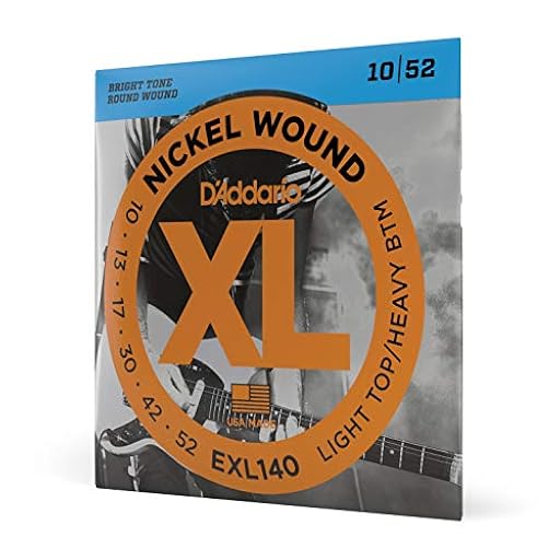 D´Addario EXL140 Cuerdas de Guitarra Eléctrica Entorchadas en Níquel, Parte Superior Ligera/Base Pesada, 10-52, 10-52, Lt. Top/Hvy. Bottom, 1-Pack | Ya disponible en tu tienda friki favorita! En mundofriki.es!