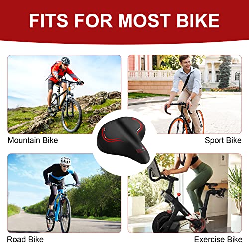 Oversized Bike Seat For Peloton Bike & Bike Plus - Upgraded Bike Seat Cushion For Peloton, Spin Bike, Road Or Exercise Bikes, Comfort Bike Saddle Replacement For Women & Men, Accessories For Peloton #TOP3
