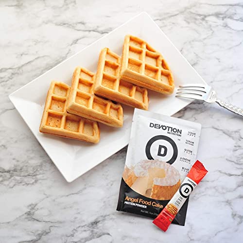 Devotion Nutrition Protein Powder Blend | Gluten Free, Keto Friendly, No Added Sugars | 1G Mct | 20G Whey & Micellar Protein | 12 Single Serving Packets (Angel Food Cake) #TOP5
