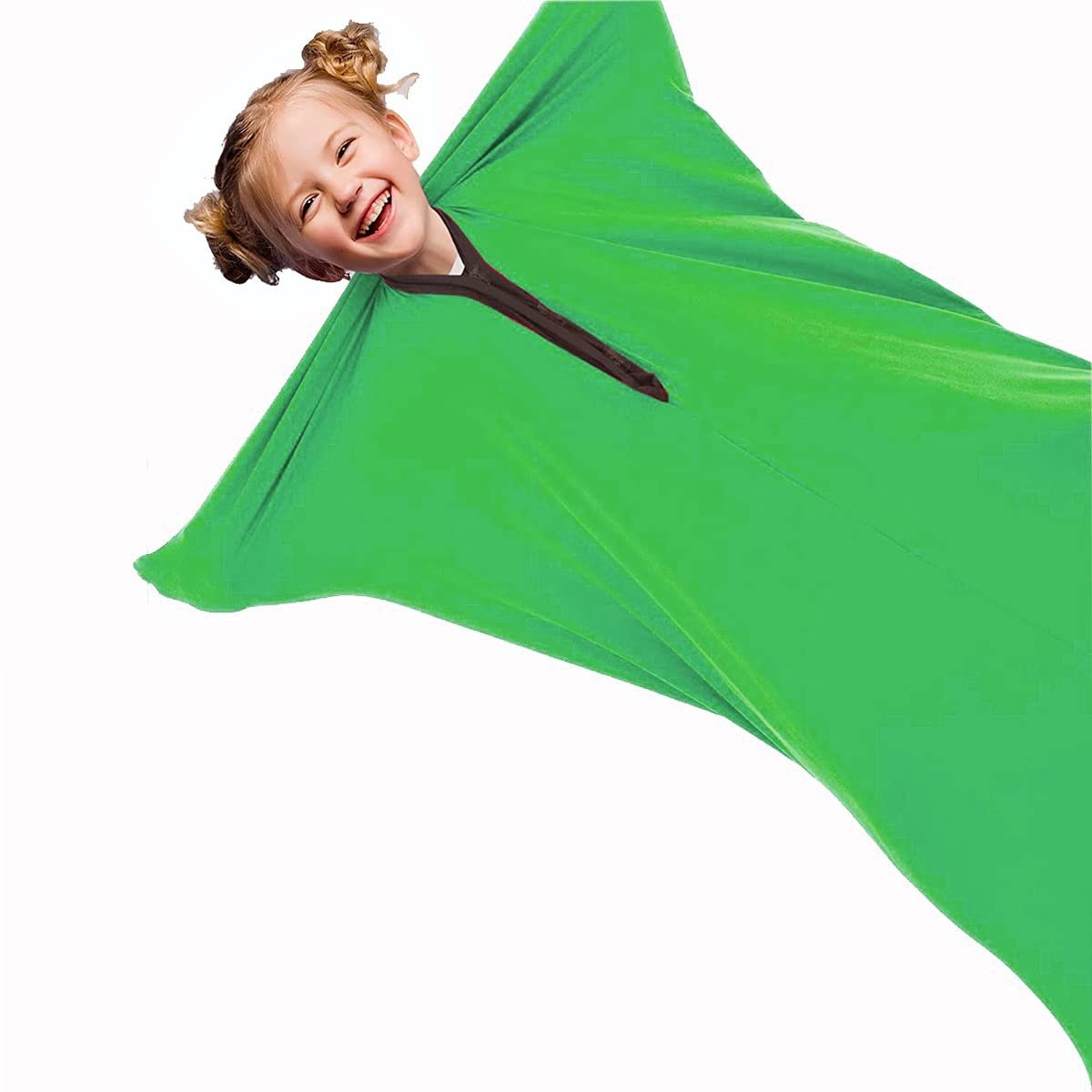 Sensory Sock Special Supplies With Sensory Need, Body Sock, Relaxing Sensory Fun Dynamic Movement Socks Sensory Training Sack Perfect For Kids With Autism ( Color : Green , Size : S-102*69 cm )