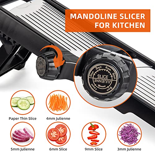 Adjustable Mandoline Slicer Stainless Steel Blade Julienne Slicer Vegetable Julienne Onion Slicer Potato Chip French Fry Cutter Food Slicer For Kitchen #TOP3