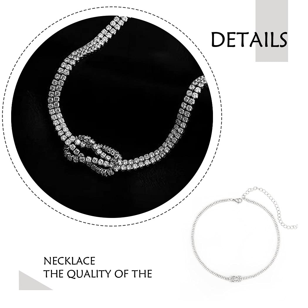 Jakawin Rhinestone Choker Necklace Silver Chokers Chain Fashion Crystal Chokers Necklaces Vintage Neck Chain for Women and Girls NK251 : Clothing, Shoes & Jewelry