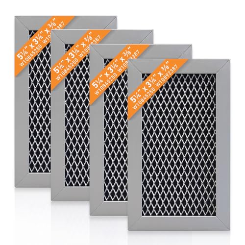 4 Pack W10892387 W10845250 Microwave Charcoal Filter Compatible with Whirlpool Microwave, Replaces 4455038, PS11769323, W10845250, WMH31017FW