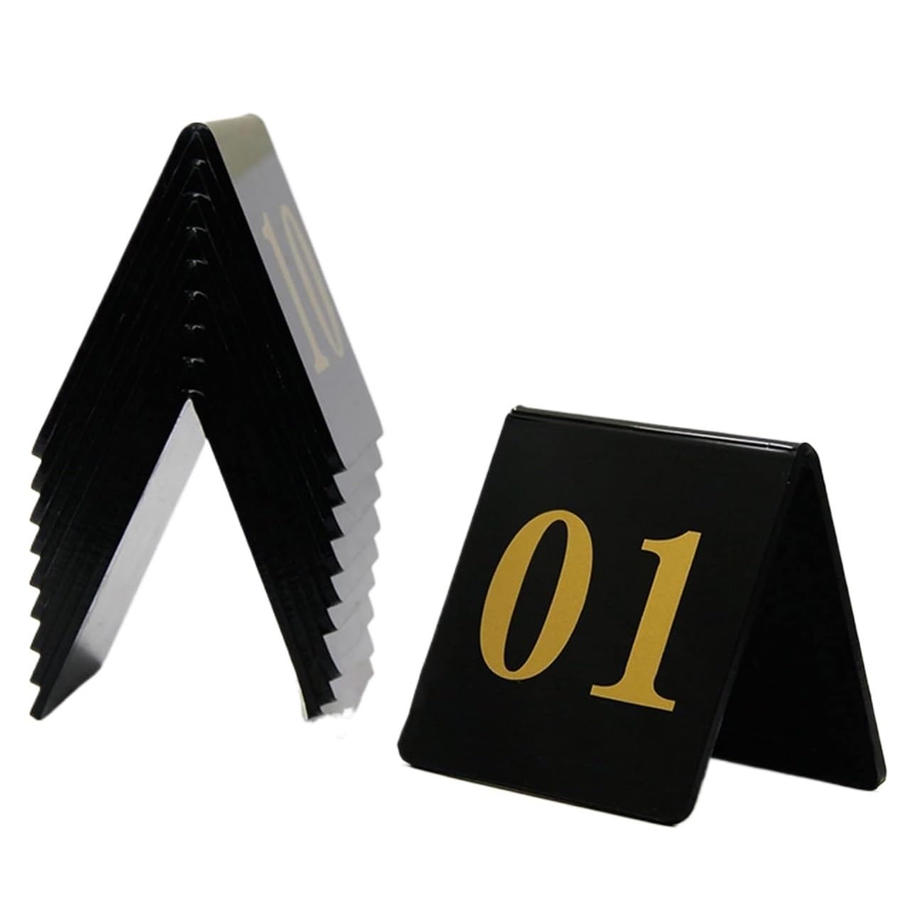 Placas de mesa de acrílico para restaurantes, Números de mesa acrílicos, color negro, 80x80 mm, restaurante digital(41-50)
