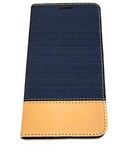 Preisvergleich Produktbild Stylisches Bookstyle Handytasche Flip Case mit integrierter Silikonhülle für "Huawei P10" Handy Tasche Schutz Hülle Etui Schale Cover Book Case Wallet blau-braun